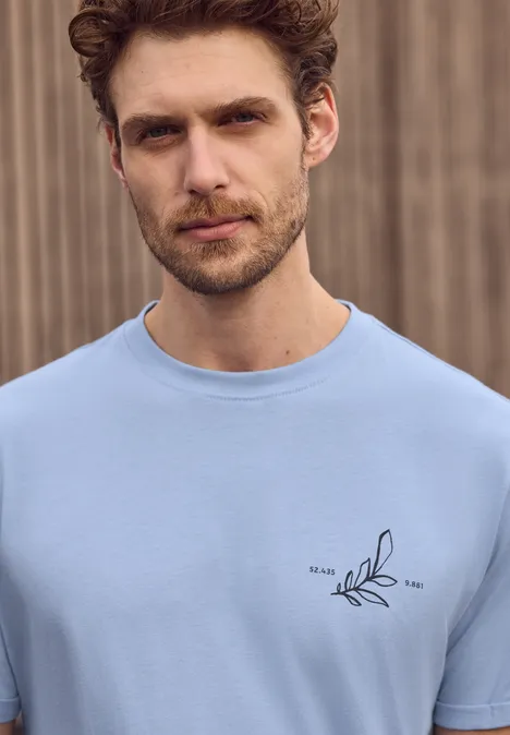 T-Shirt mit Rundhals und Backprint beach blue T-Shirt mit Rundhals und Backprint beach blue