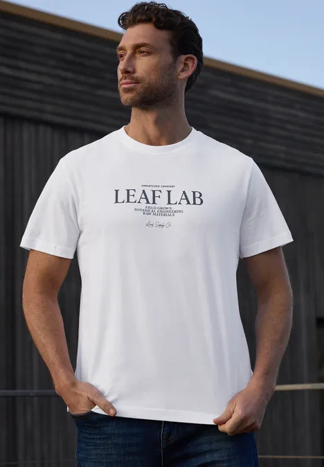 T-shirt à col rond avec chestprint bright white