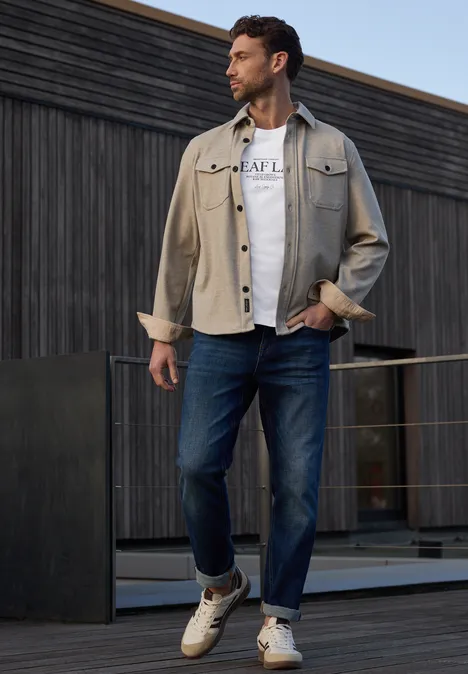 T-shirt à col rond avec chestprint bright white