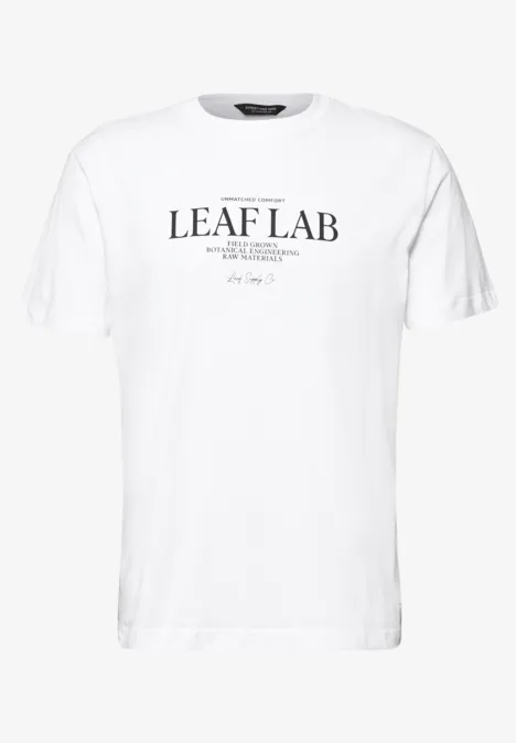 T-shirt à col rond avec chestprint bright white