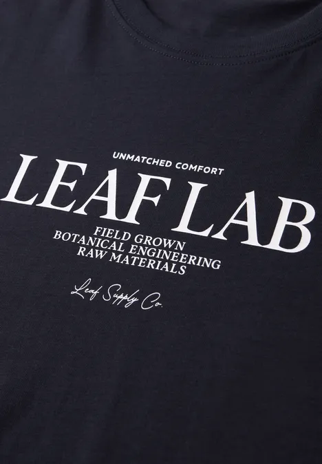 T-Shirt mit Rundhals und Chestprint dark ink blue