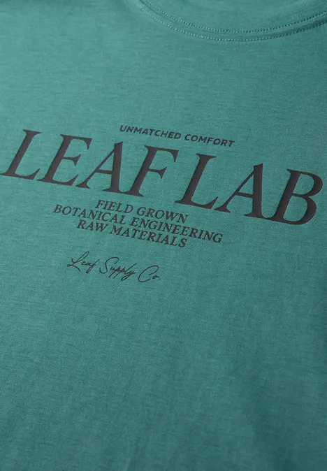 T-shirt à col rond avec chestprint caribbean green