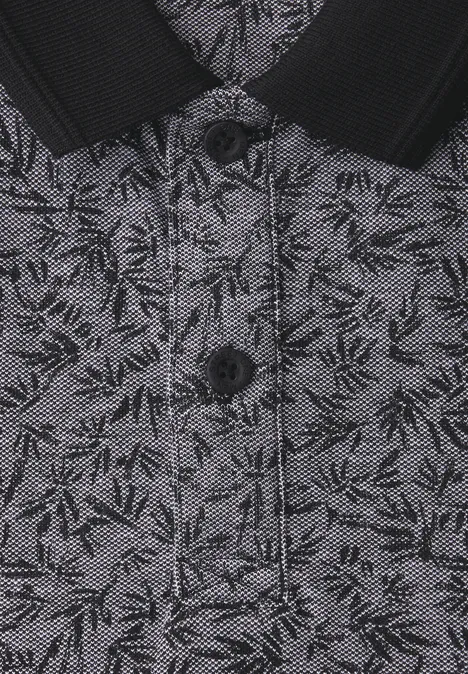 Oxford poloshirt met korte mouwen en print Black Oxford poloshirt met korte mouwen en print Black
