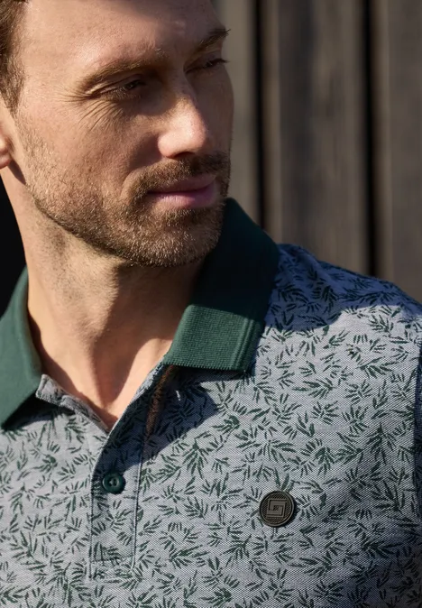 Oxford poloshirt met korte mouwen en print sea green Oxford poloshirt met korte mouwen en print sea green