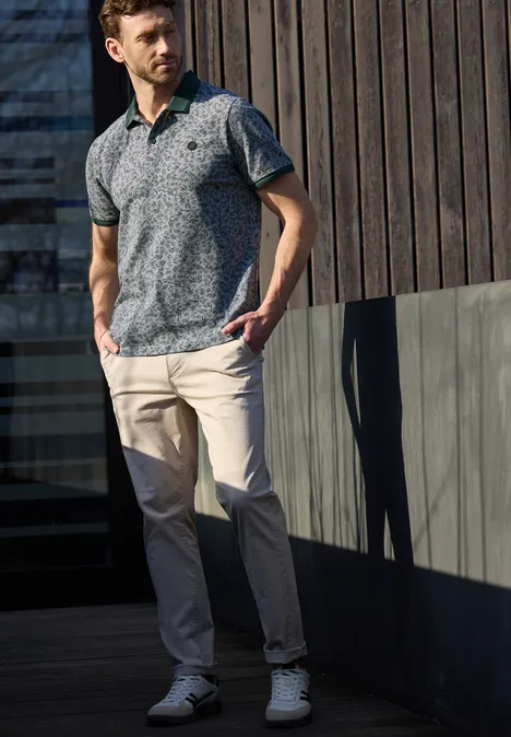 Oxford poloshirt met korte mouwen en print sea green Oxford poloshirt met korte mouwen en print sea green