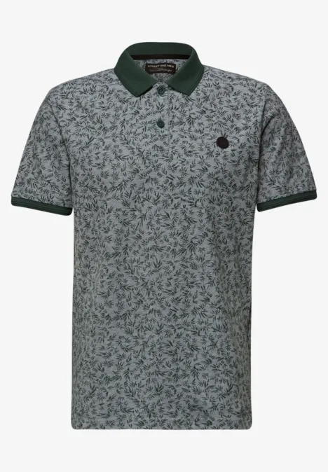 Oxford poloshirt met korte mouwen en print sea green Oxford poloshirt met korte mouwen en print sea green