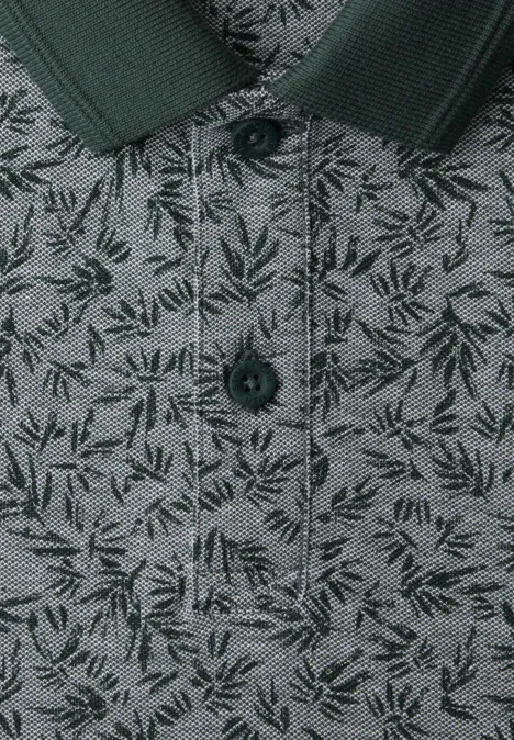 Oxford poloshirt met korte mouwen en print sea green Oxford poloshirt met korte mouwen en print sea green