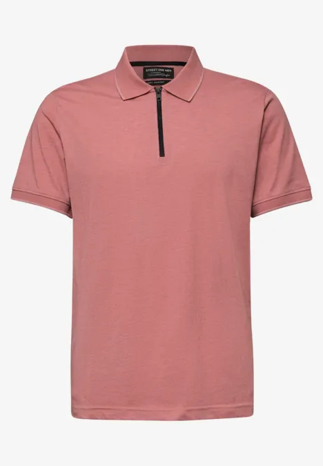 Poloshirt met korte mouwen in een gemêleerde look sunrise red Poloshirt met korte mouwen in een gemêleerde look sunrise red