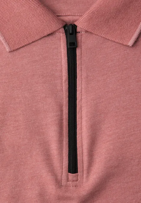 Poloshirt met korte mouwen in een gemêleerde look sunrise red Poloshirt met korte mouwen in een gemêleerde look sunrise red