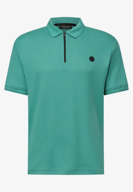 Poloshirt mit Zipper und Struktur caribbean green