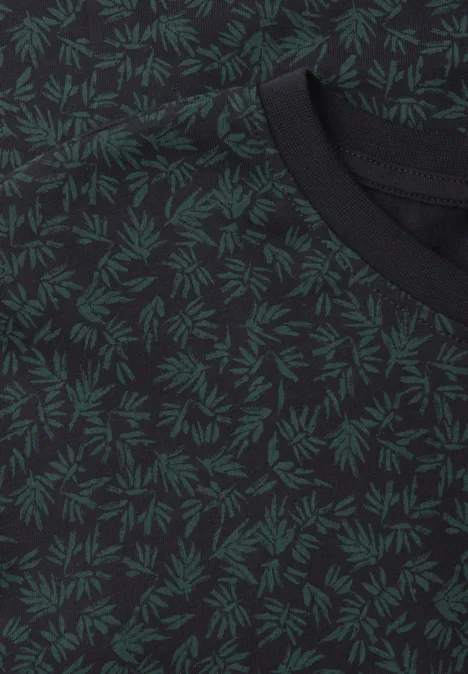 T-Shirt mit Rundhals und Allover-Print dark ink blue