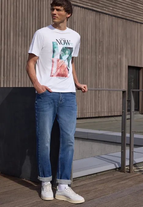 T-shirt à col rond avec photo imprimée bright white T-shirt à col rond avec photo imprimée bright white