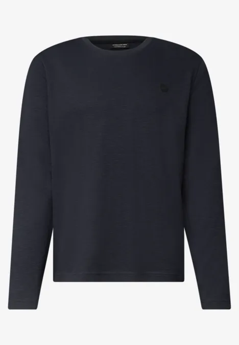 Pull bleu marine à manches longues et col rond