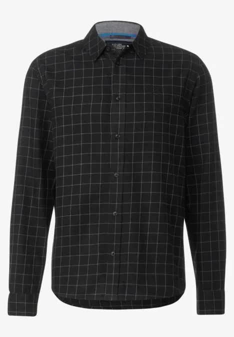 Karohemd in Flannel Optik Black