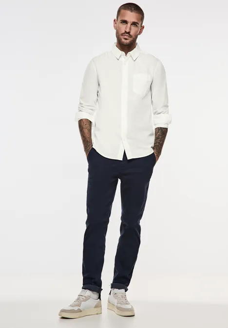 Popeline Hemd broken white