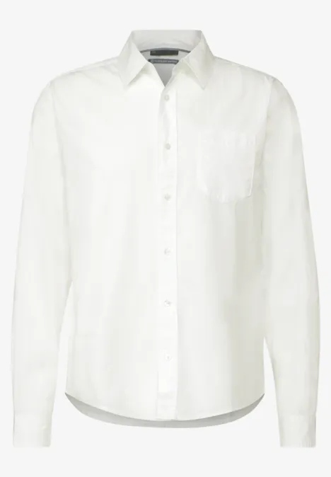 Popeline Hemd broken white