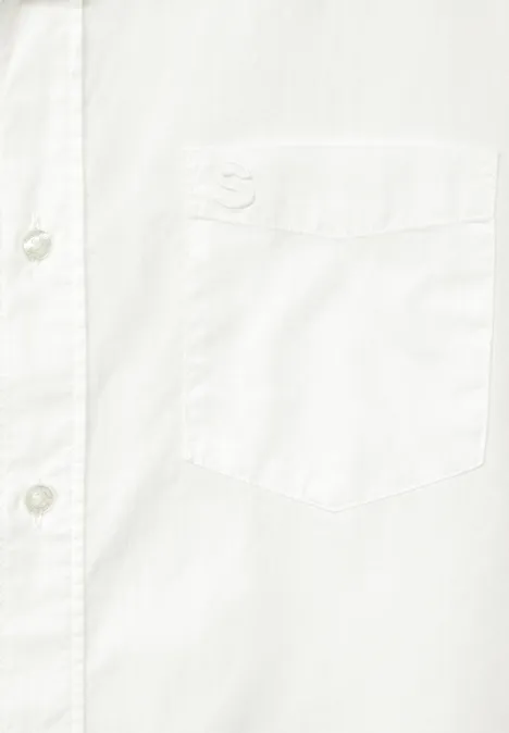 Popeline Hemd broken white