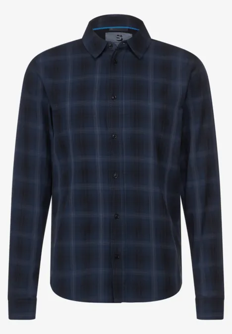 Kariertes Hemd dark dust blue