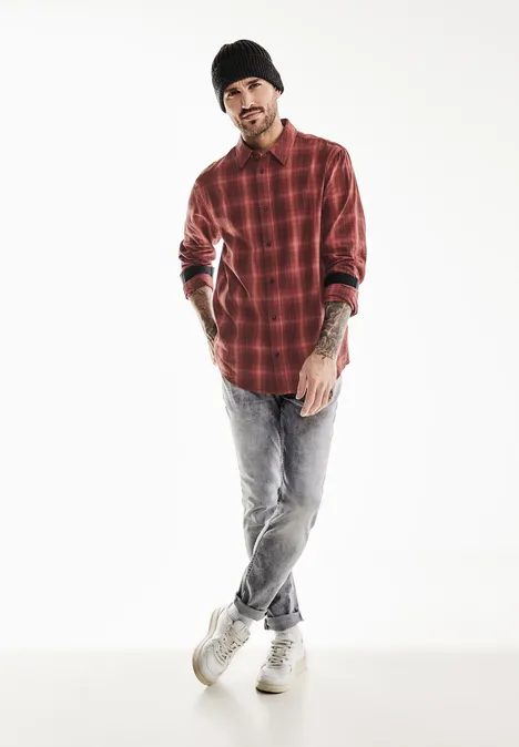 Chemise à carreaux rusty red
