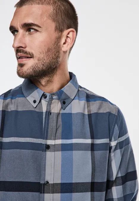 Hemd mit Karo Muster dust blue