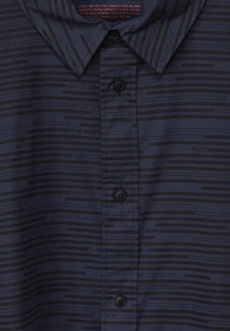 Garment dye overhemd eclipse blue