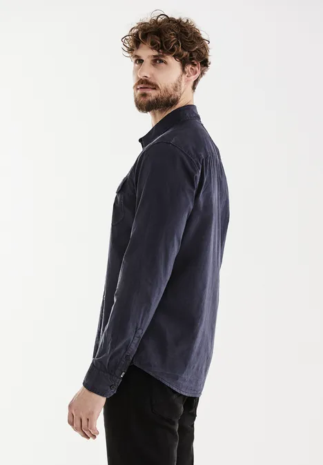 Overhemd in washed look eclipse blue