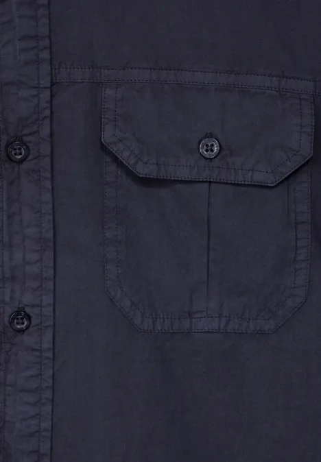 Overhemd in washed look eclipse blue