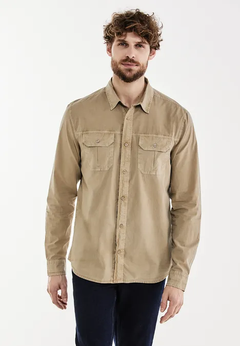 Hemd in washed Optik dune sand