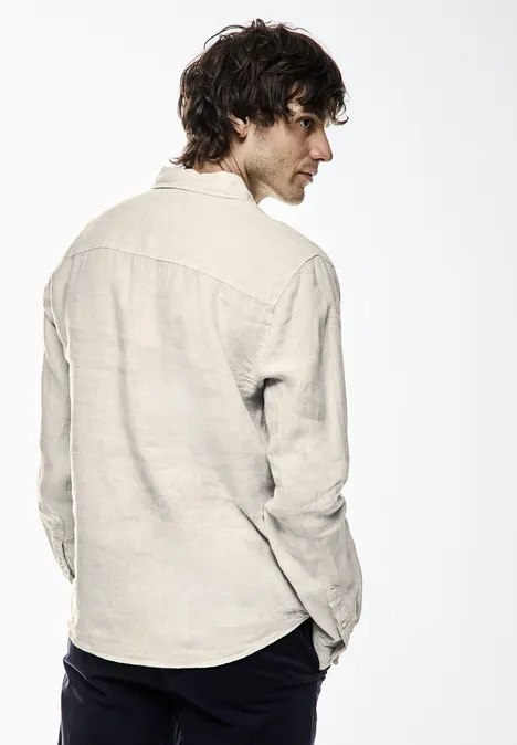 Button-down linnen overhemd beach stone