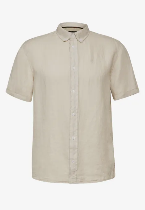 Linnen garment dye overhemd beach stone
