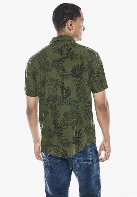 Hemd mit Resort Print herbal green