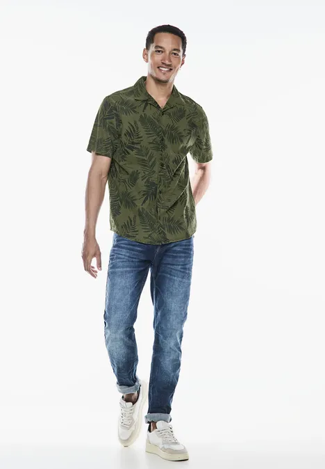 Hemd mit Resort Print herbal green