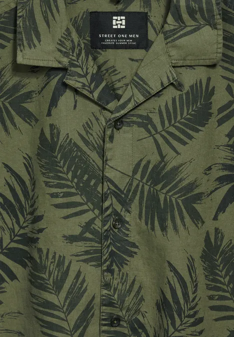 Hemd mit Resort Print herbal green