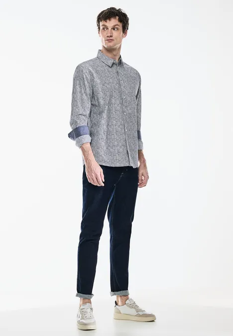 Allover Print Hemd harbour grey