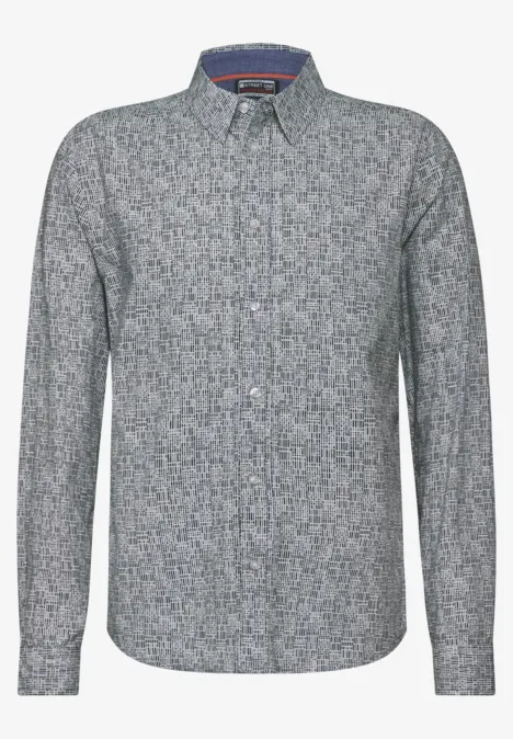 Allover Print Hemd harbour grey