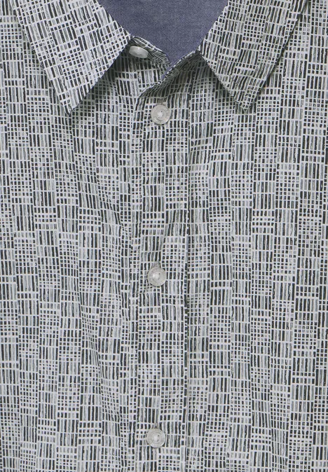 Allover Print Hemd harbour grey