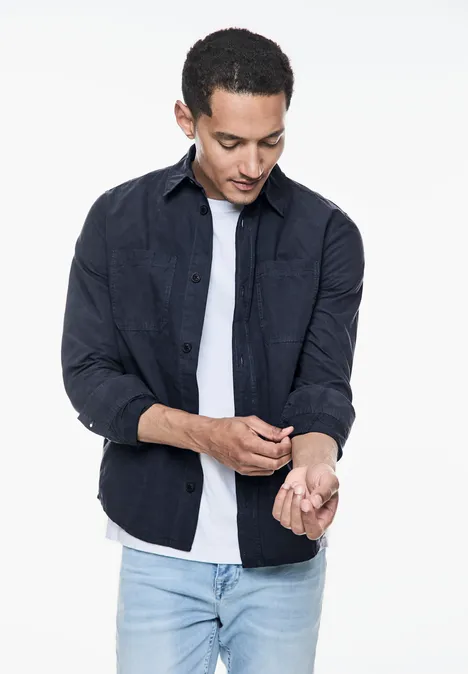Licht zomerovershirt dark maritime blue