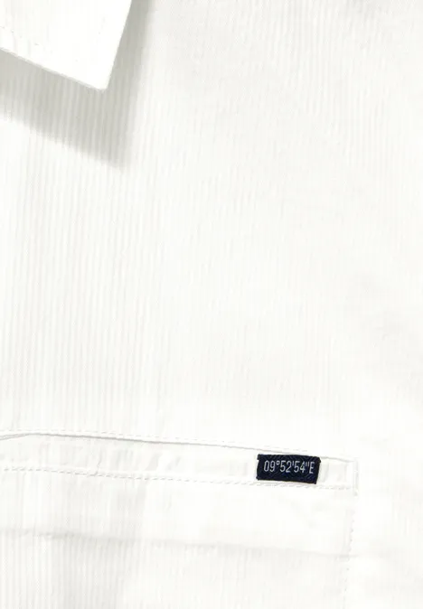 Hemd mit Struktur-Streifen pearl white