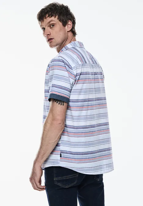 Overhemd met horizontale strepen dark maritime blue