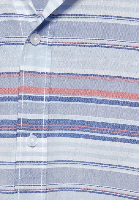 Overhemd met horizontale strepen dark maritime blue