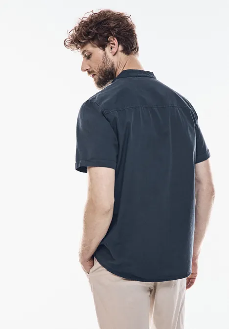 Popelin Hemd marine blue