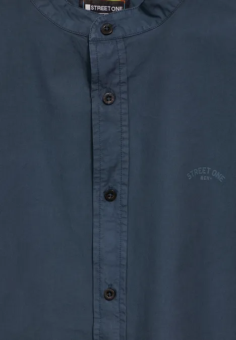 Popelin Hemd marine blue