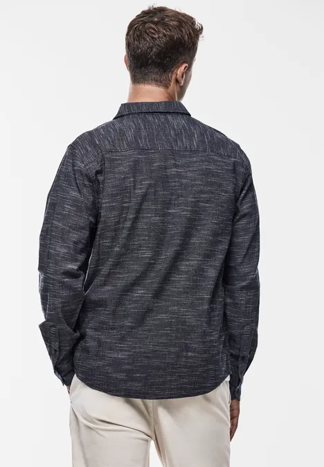 Shirt in gemêleerde look night blue Shirt in gemêleerde look night blue