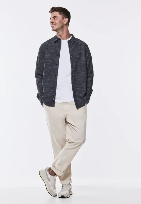 Shirt in gemêleerde look night blue Shirt in gemêleerde look night blue