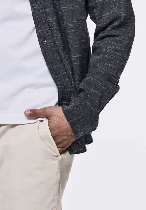 Shirt in gemêleerde look night blue Shirt in gemêleerde look night blue