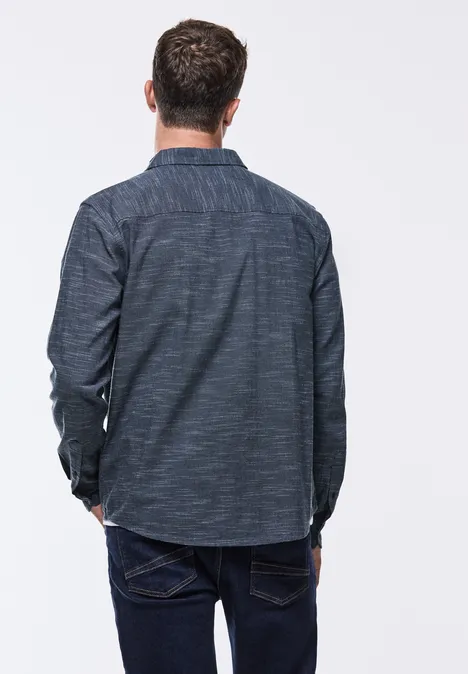 Hemd in Melange-Optik casual blue