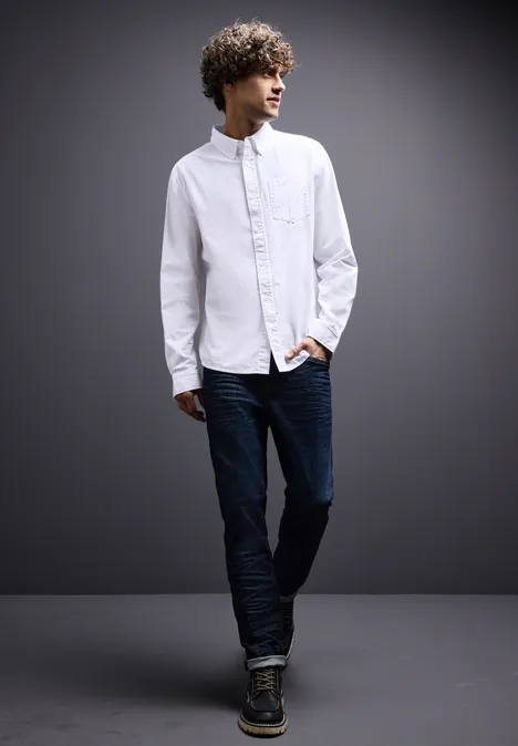 Popeline overhemd White