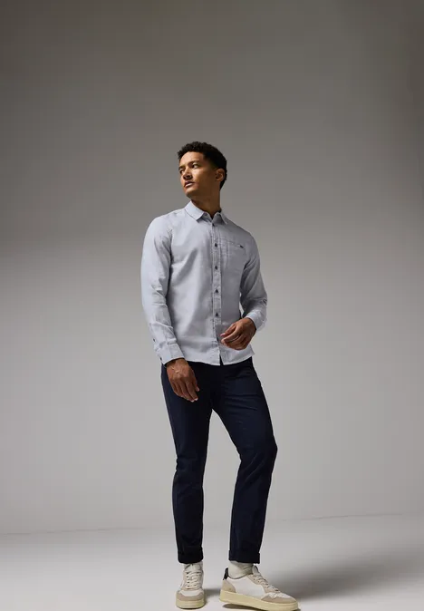 Strukturhemd im Slim Fit heavy grey