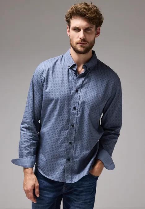 Bedrucktes Hemd city grey