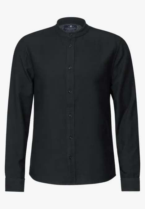 Strukturhemd im Slim Fit Black